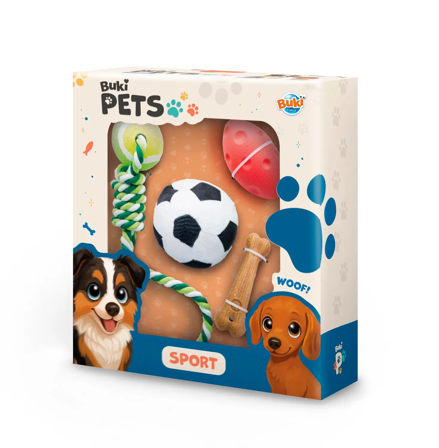 Buki Pets PET001 Hundespielzeug-Set 4-teilig Sport