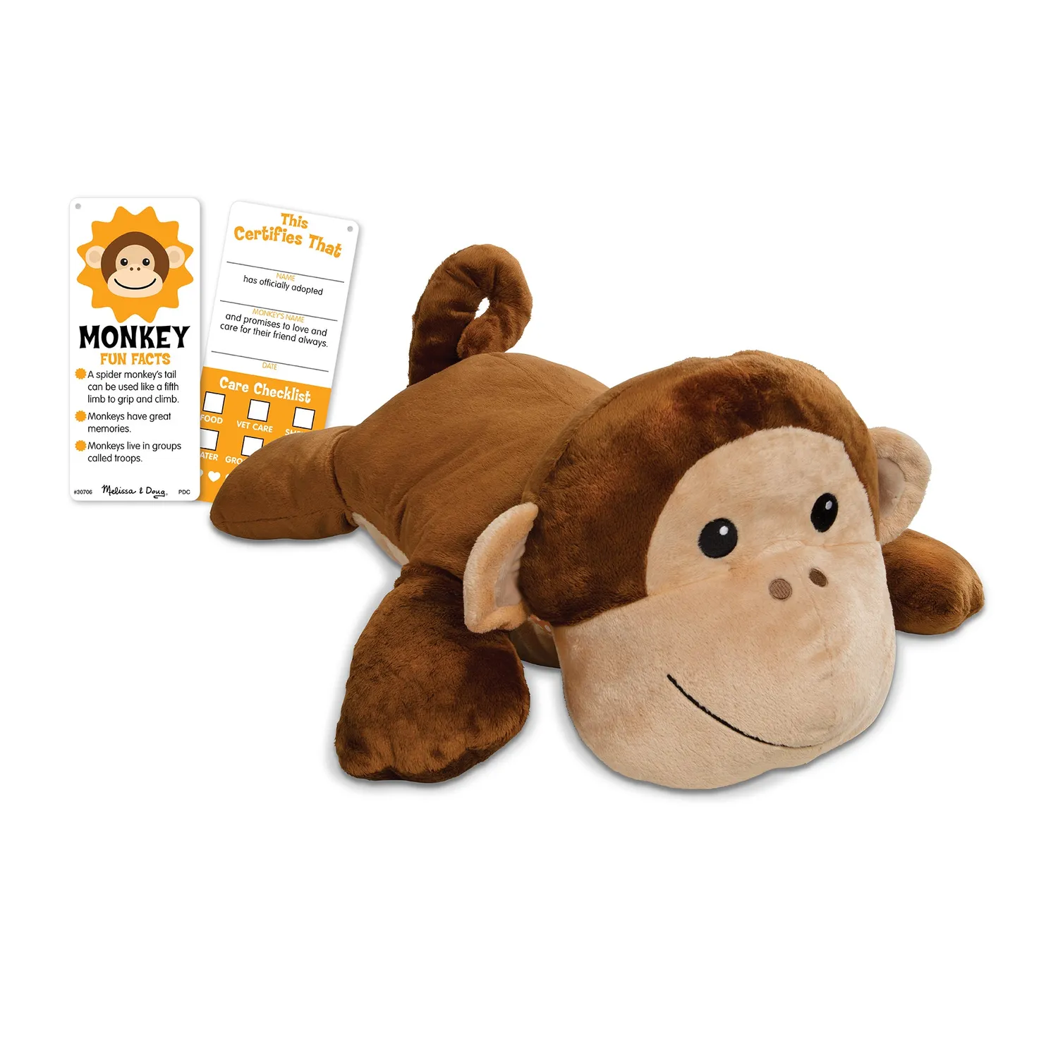 Melissa & Doug Cuddle Monkey Plüschtier Jumbo braun 70 cm