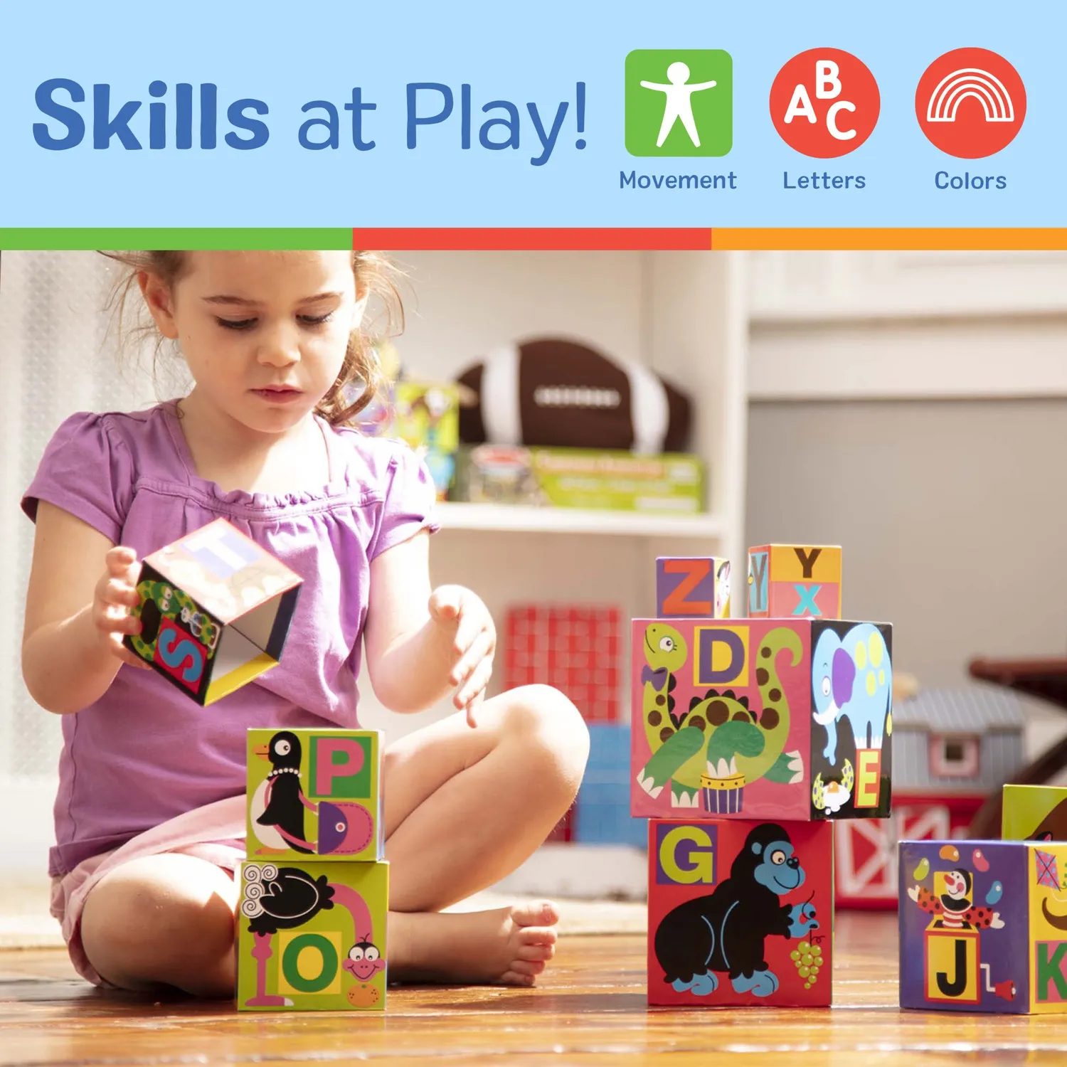 Melissa & Doug Alphabet Stapelblöcke 10er Karton stapelbar
