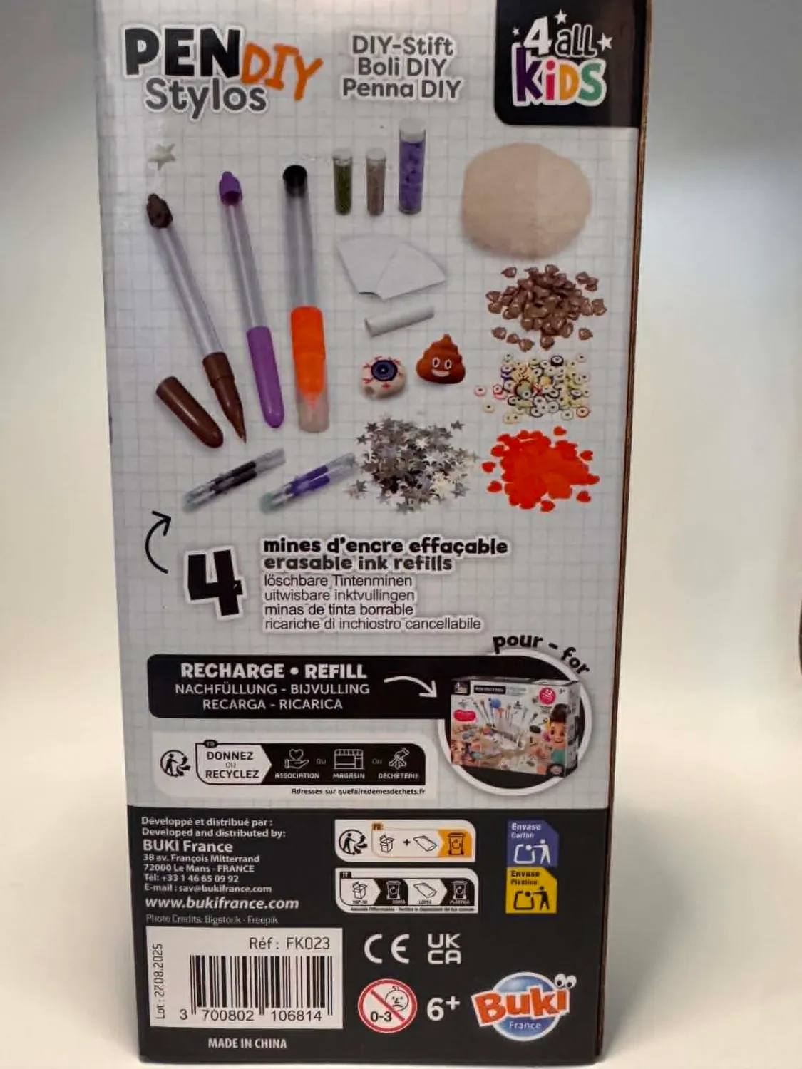 Buki France FK023 Kreativ-Set 3 Stifte radierbar Poop