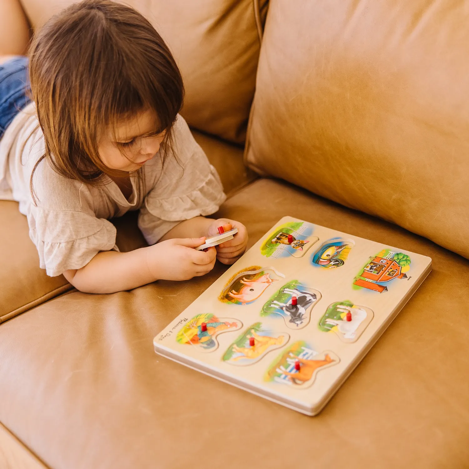 Melissa & Doug Farm Sound Puzzle Holz 8 Teile Tiere