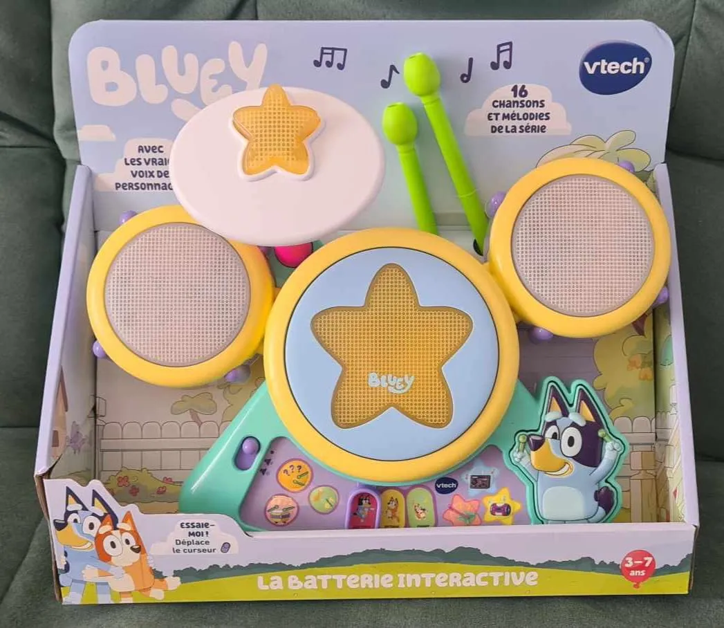 VTech Bluey Interaktives Schlagzeug Französisch ab 3 Jahren