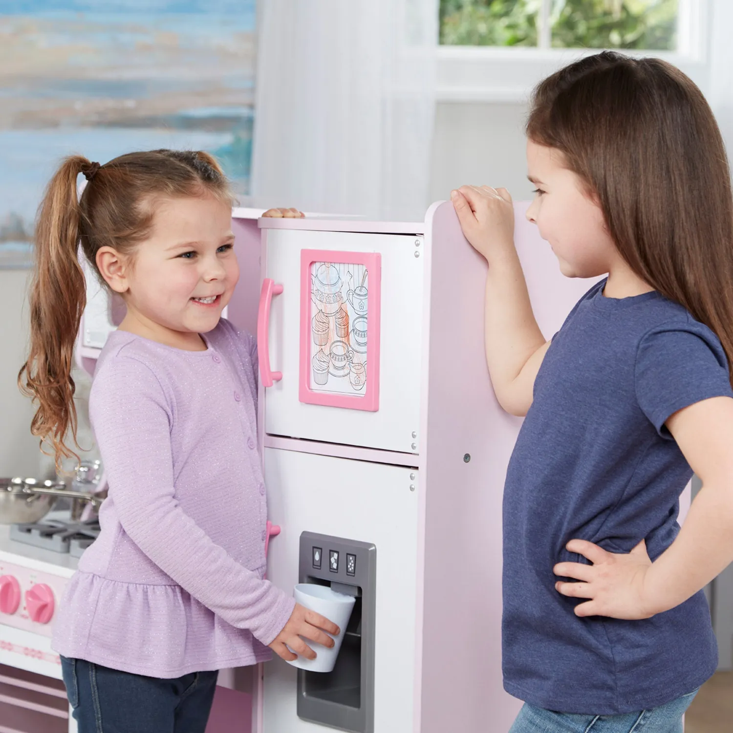 Melissa & Doug Chef's Kitchen Spielküche Holz rosa groß