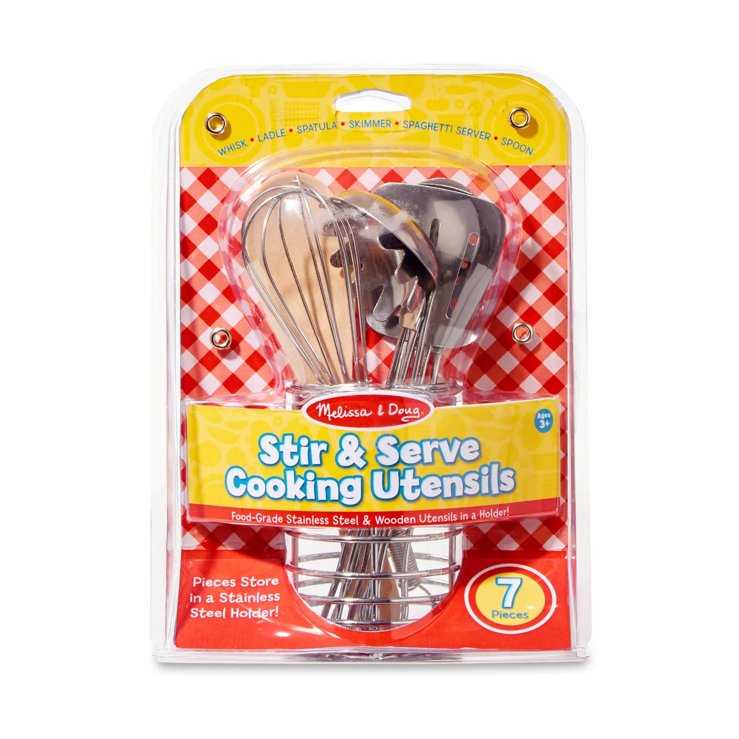 Melissa & Doug Stir & Serve Kochutensilien 7-teilig Edelstahl