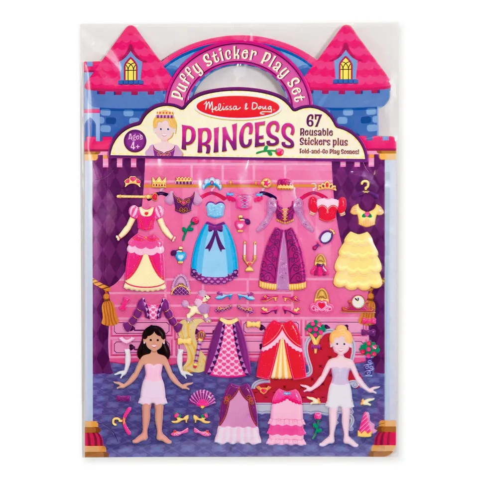 Melissa & Doug Puffy Sticker Prinzessin Sticker-Set 67 Sticker