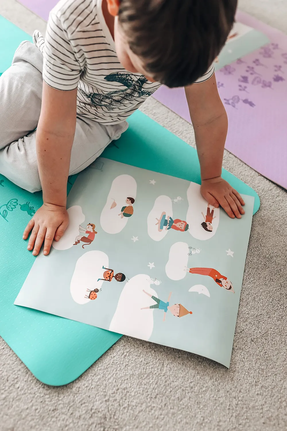 Buki Yogamatte Kinder 61x150 cm Grün Lila ab 4 Jahren