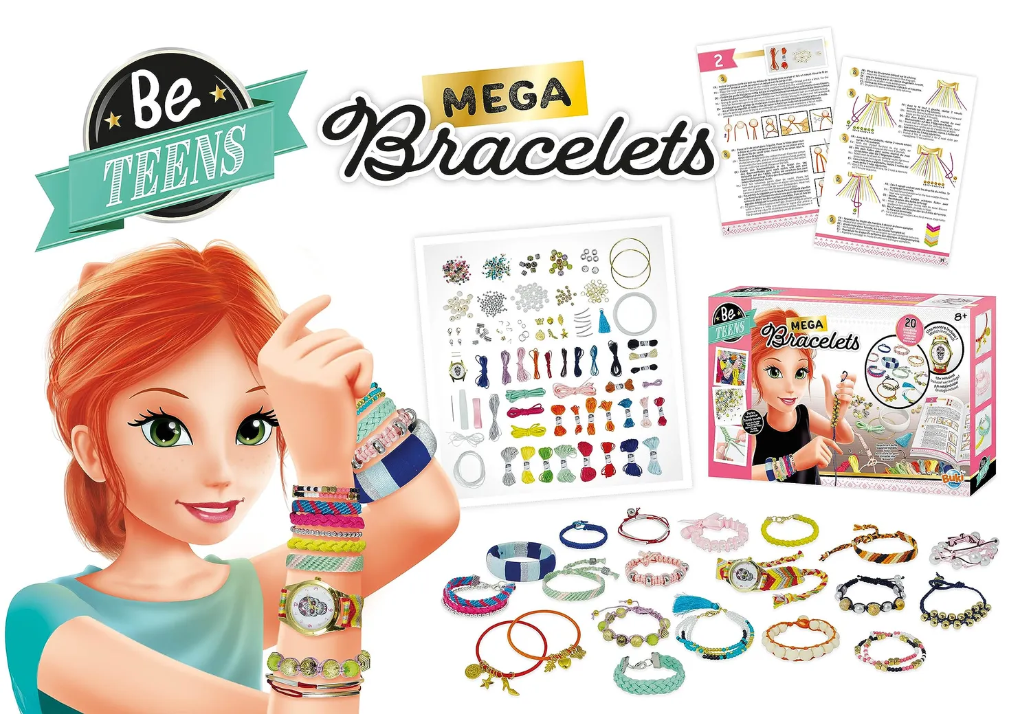 Buki Be Teens BE003 Mega Armbänder Bastelset 20 Stück ab 8 Jahre
