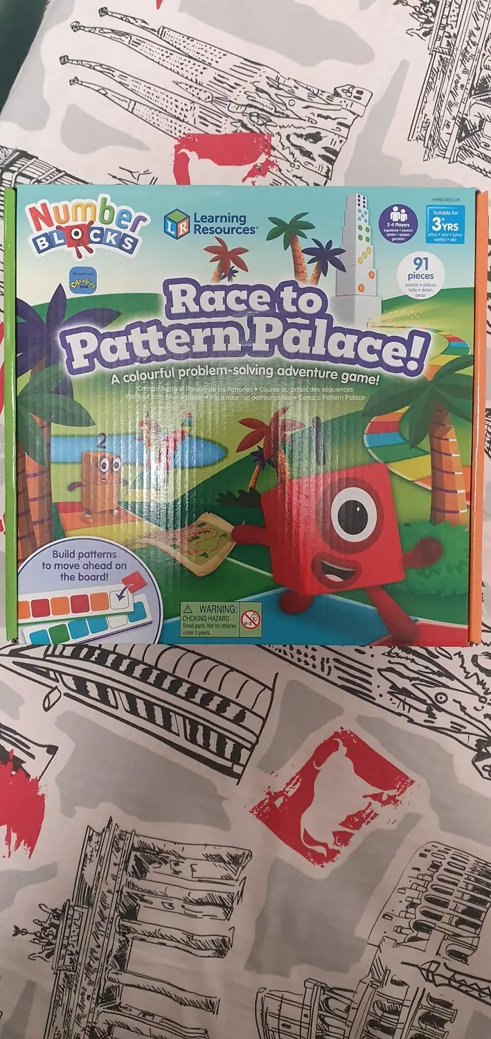Learning Resources Numberblocks Wettlauf zum Musterpalast Brettspiel 91-teilig