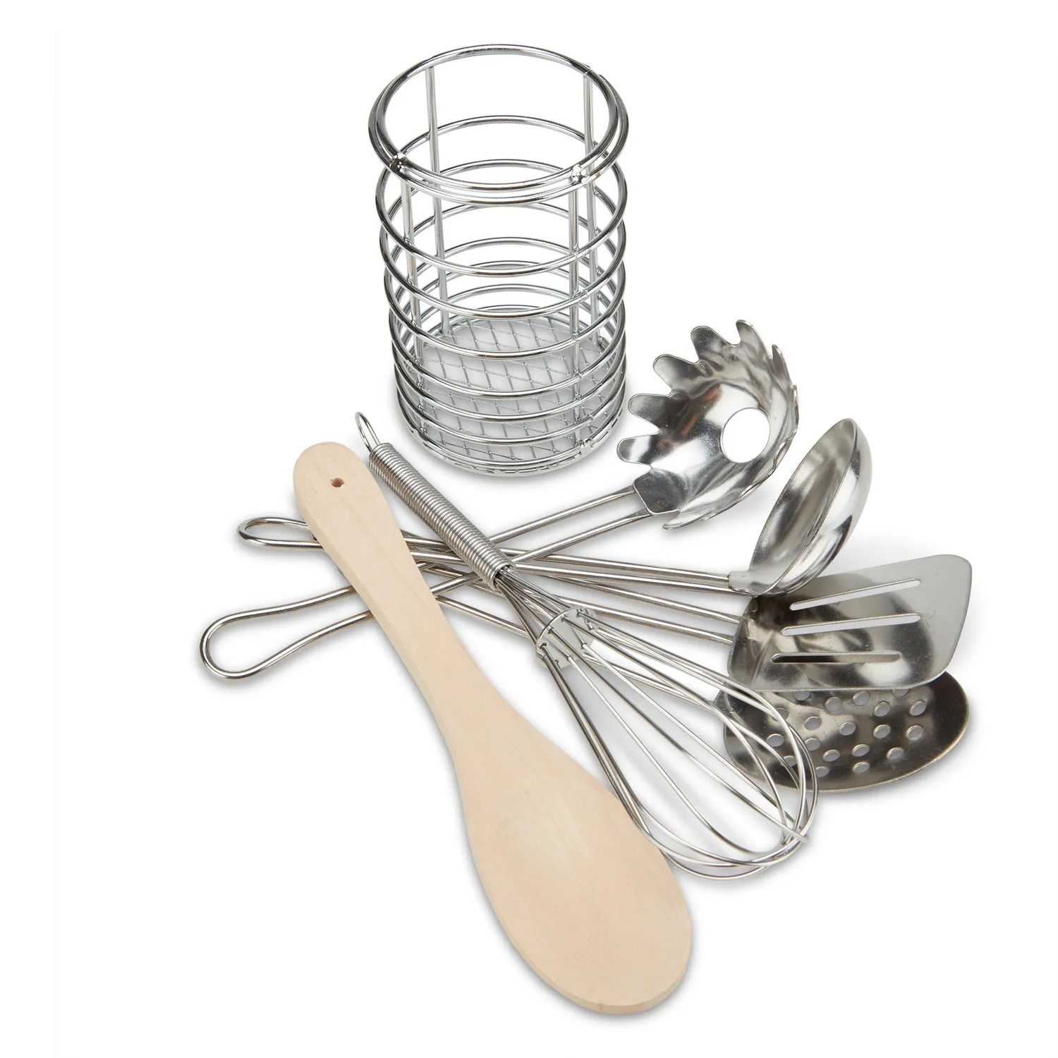 Melissa & Doug Stir & Serve Kochutensilien 7-teilig Edelstahl