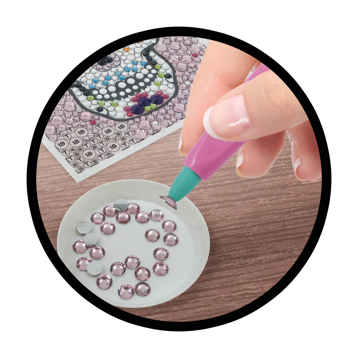 Buki Be Teens Glitters Totenkopf Diamond Painting Rahmen