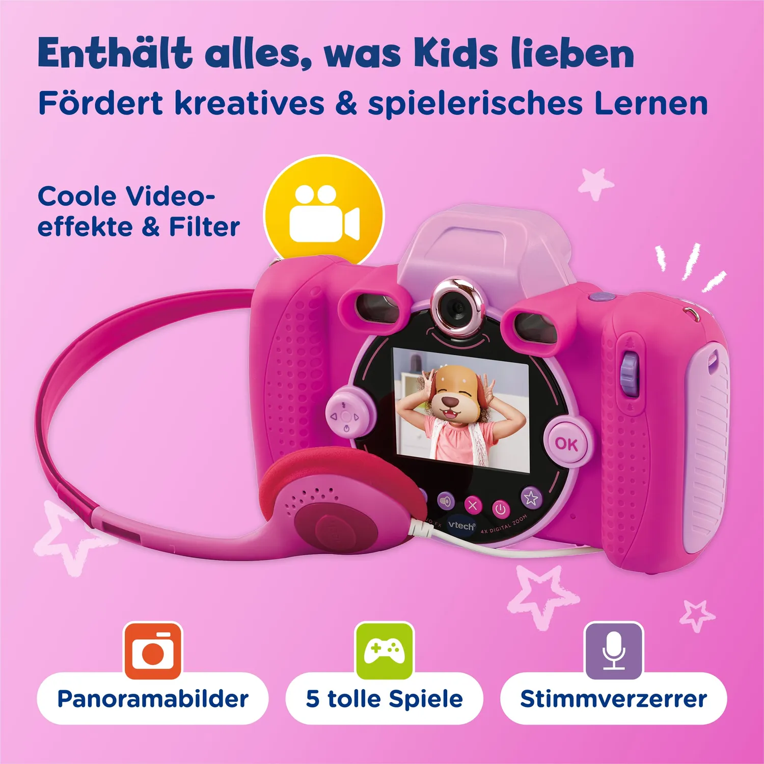 VTech KidiZoom Duo FX Kinderkamera Pink Doppel-Objektiv 5 MP