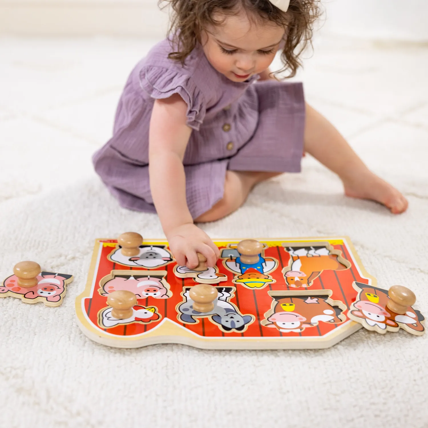 Melissa & Doug Farm Friends Knobbelpuzzle Holz 8 Teile