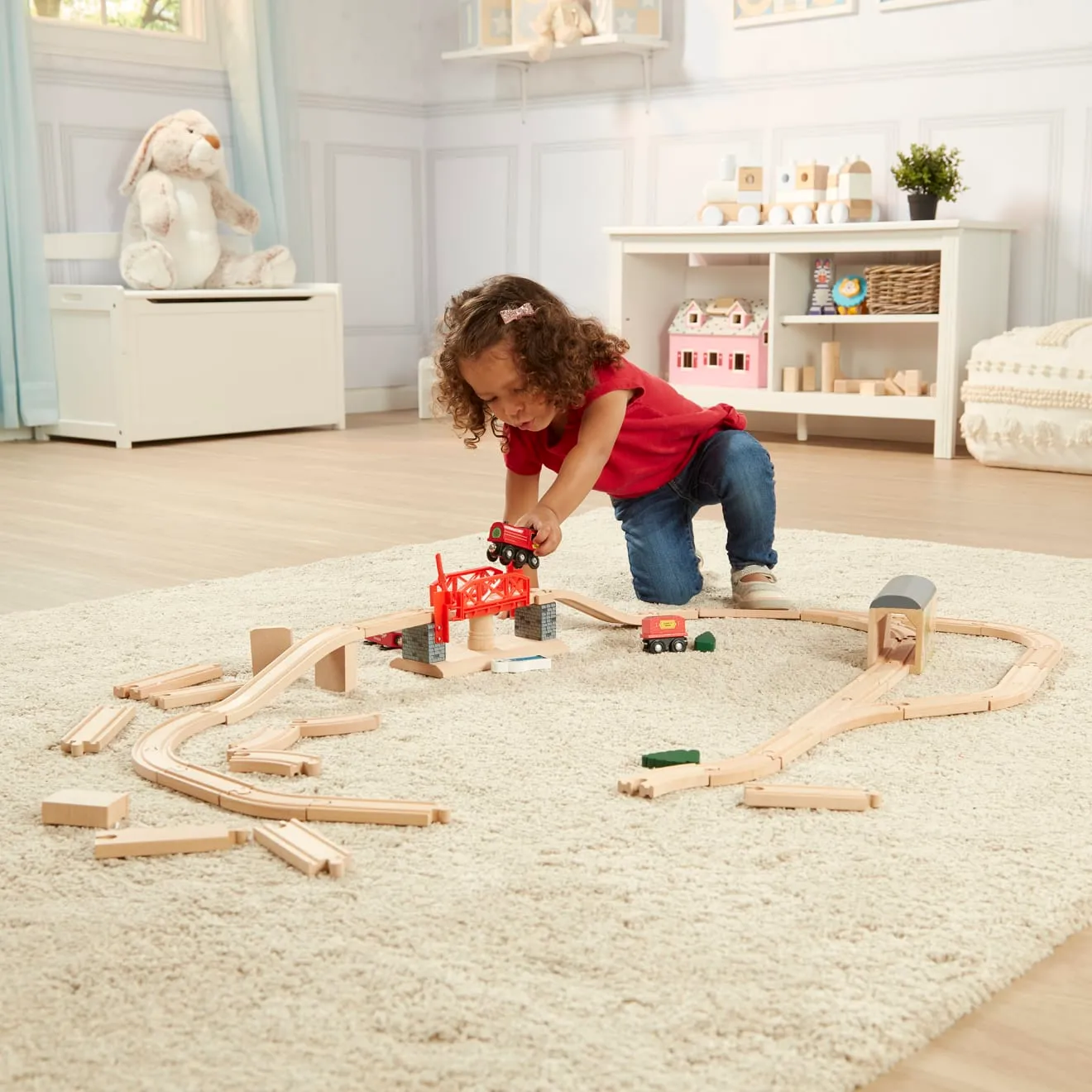Melissa and Doug Drehbrücke Holzeisenbahn 47 Teile