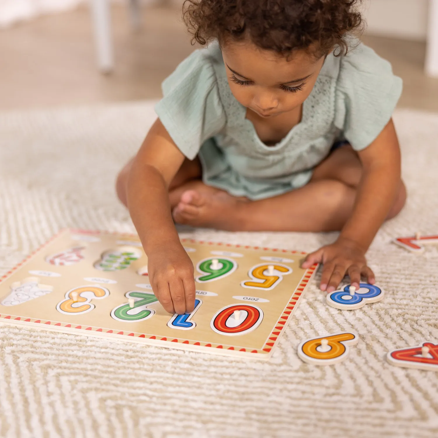 Melissa & Doug Lift & See Numbers Steckpuzzle 10-teilig