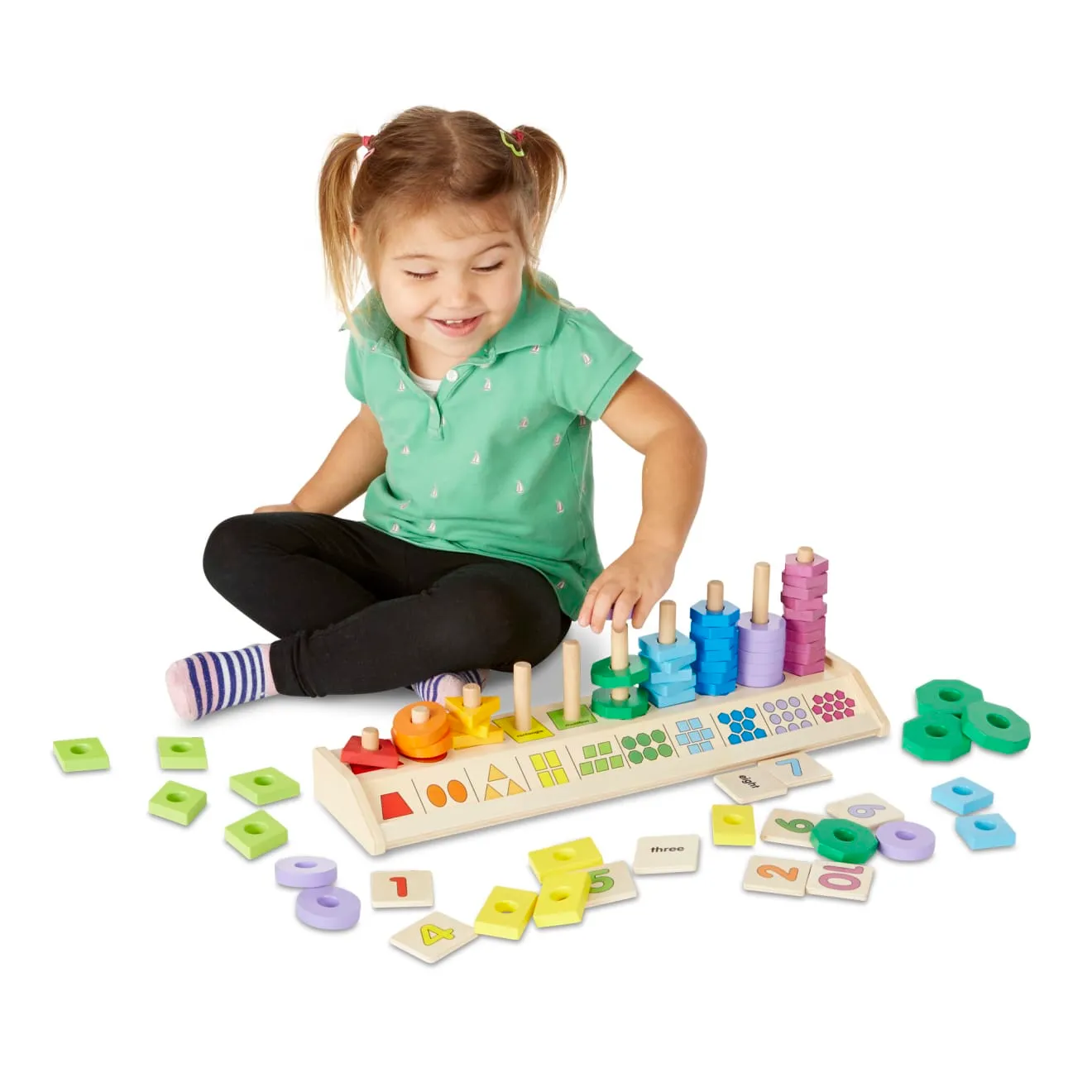 Melissa & Doug Counting Shape Stacker Steckspiel Holz ab 2 Jahre