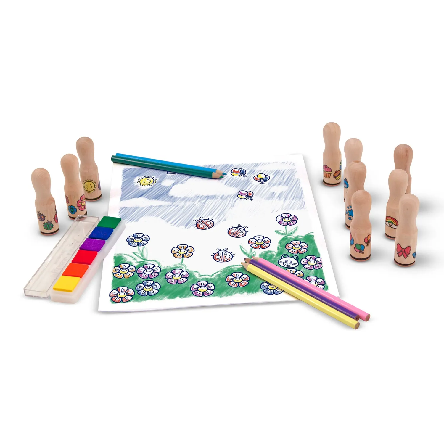 Melissa & Doug Happy Handle Stempelset 10 Stempel ab 3 Jahre