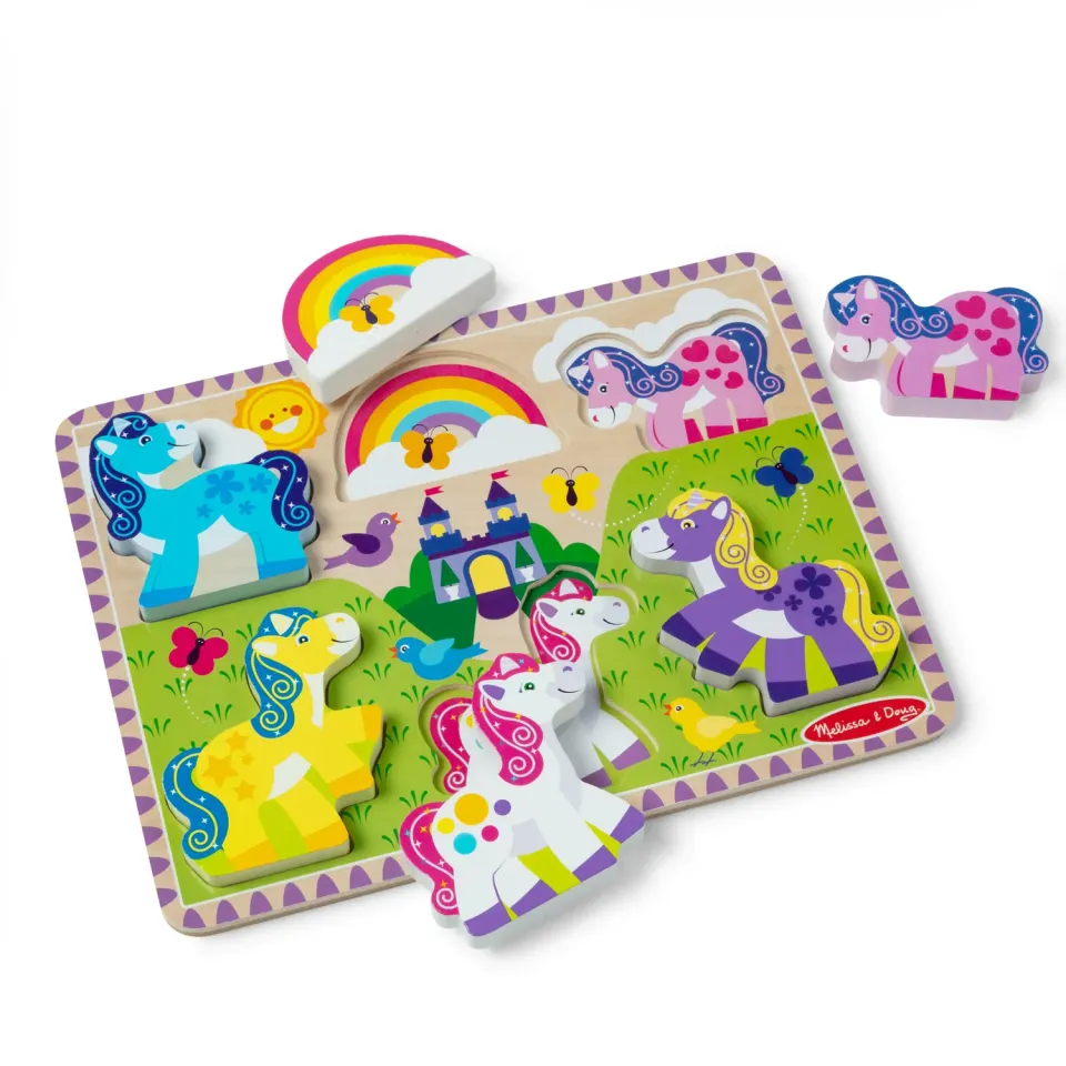 Melissa & Doug Unicorn Puzzle Einhorn Holz 6-teilig