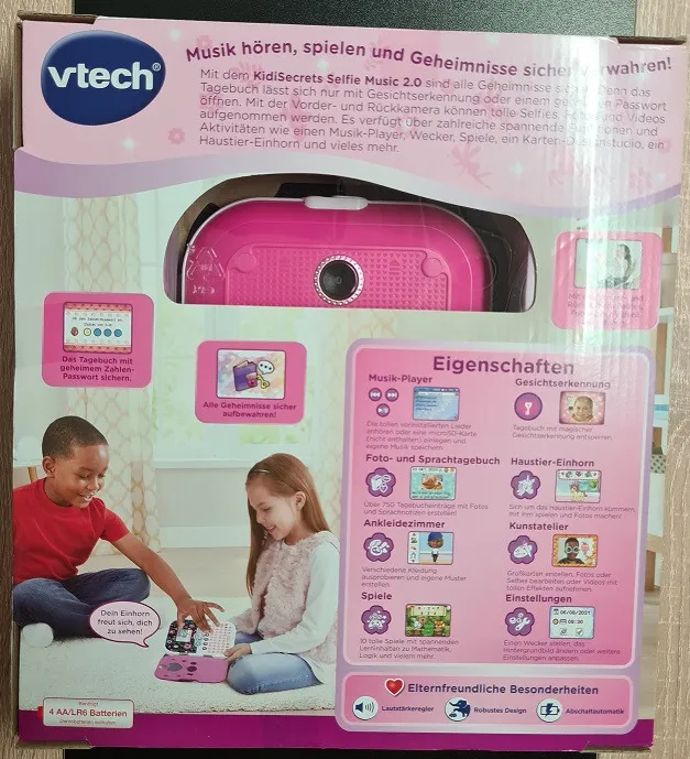 VTech KidiSecrets Selfie Music 2.0 Tagebuch mit Gesichtserkennung