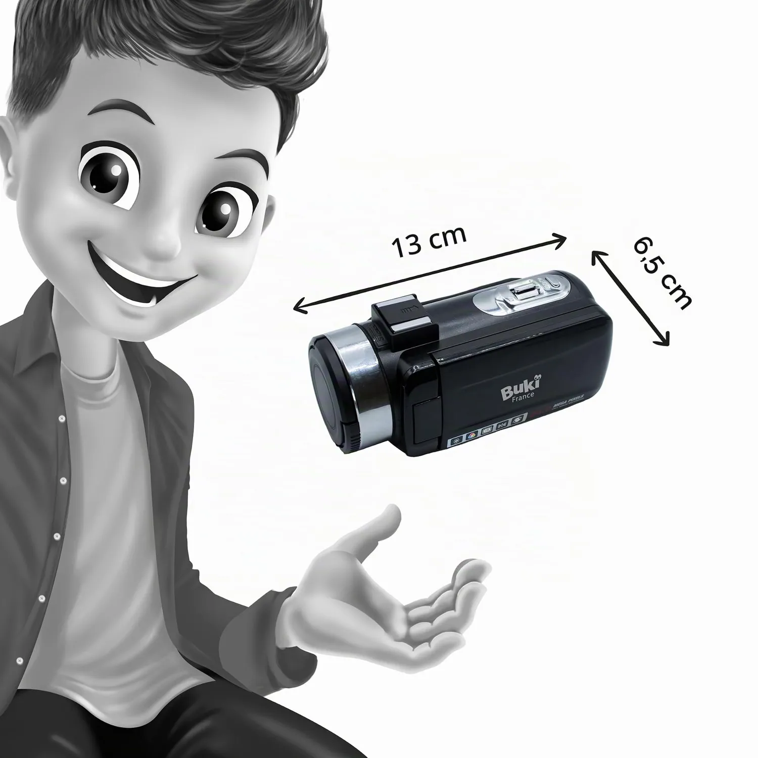 BUKI PV09 Camcorder Kinder 1080p mit 16 GB