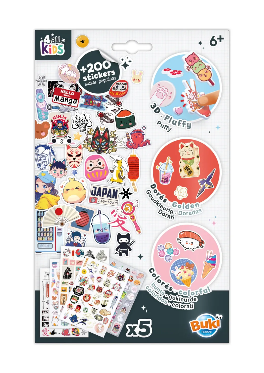 Buki France FK021 Sticker Manga Kawaii 200 Aufkleber
