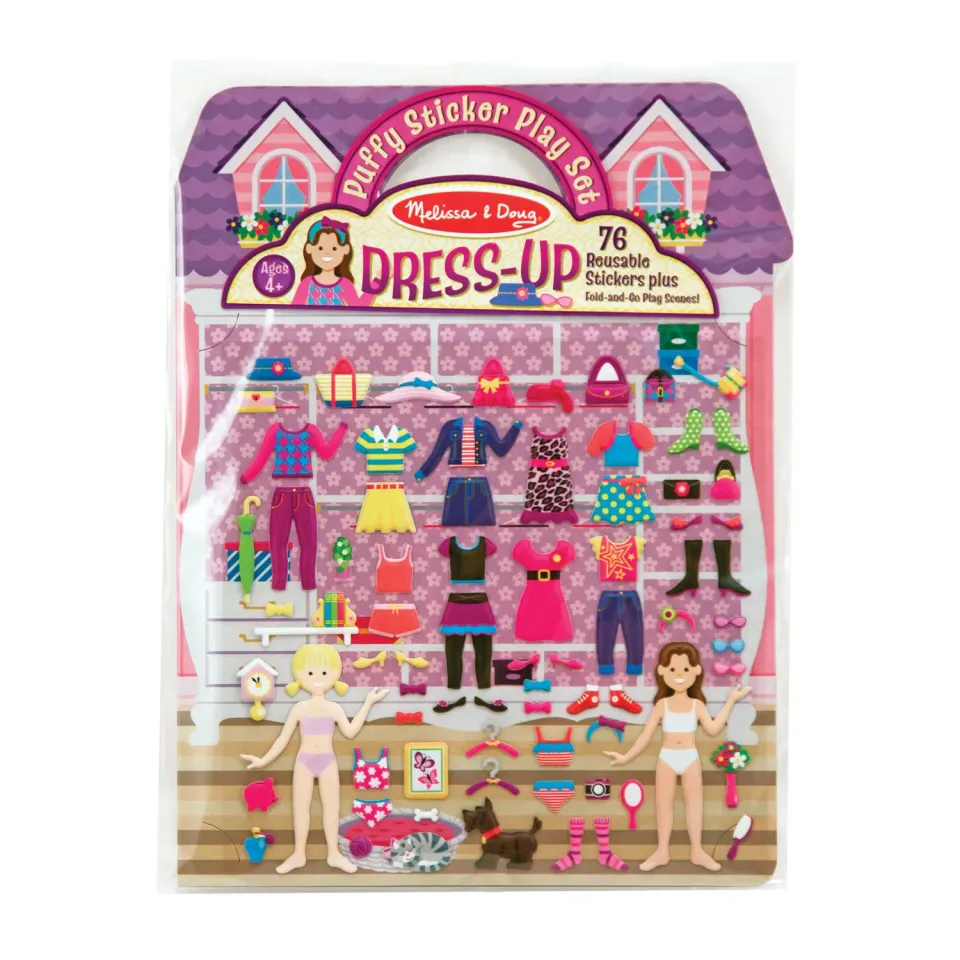 Melissa & Doug Puffy Sticker Dress-Up Stickerbuch 76 wiederverwendbar