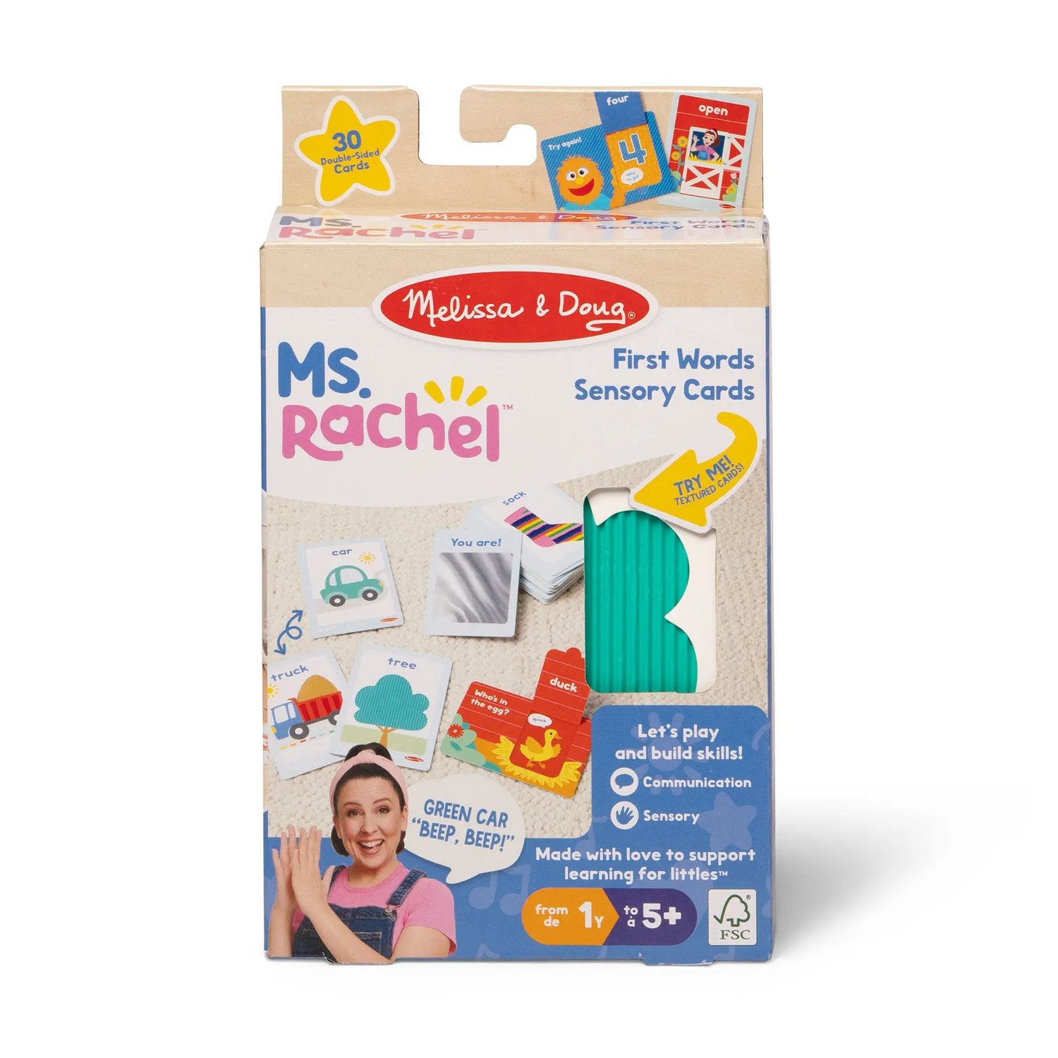 Melissa & Doug Ms. Rachel First Words Fühlkarten 30 Stück sensorisch