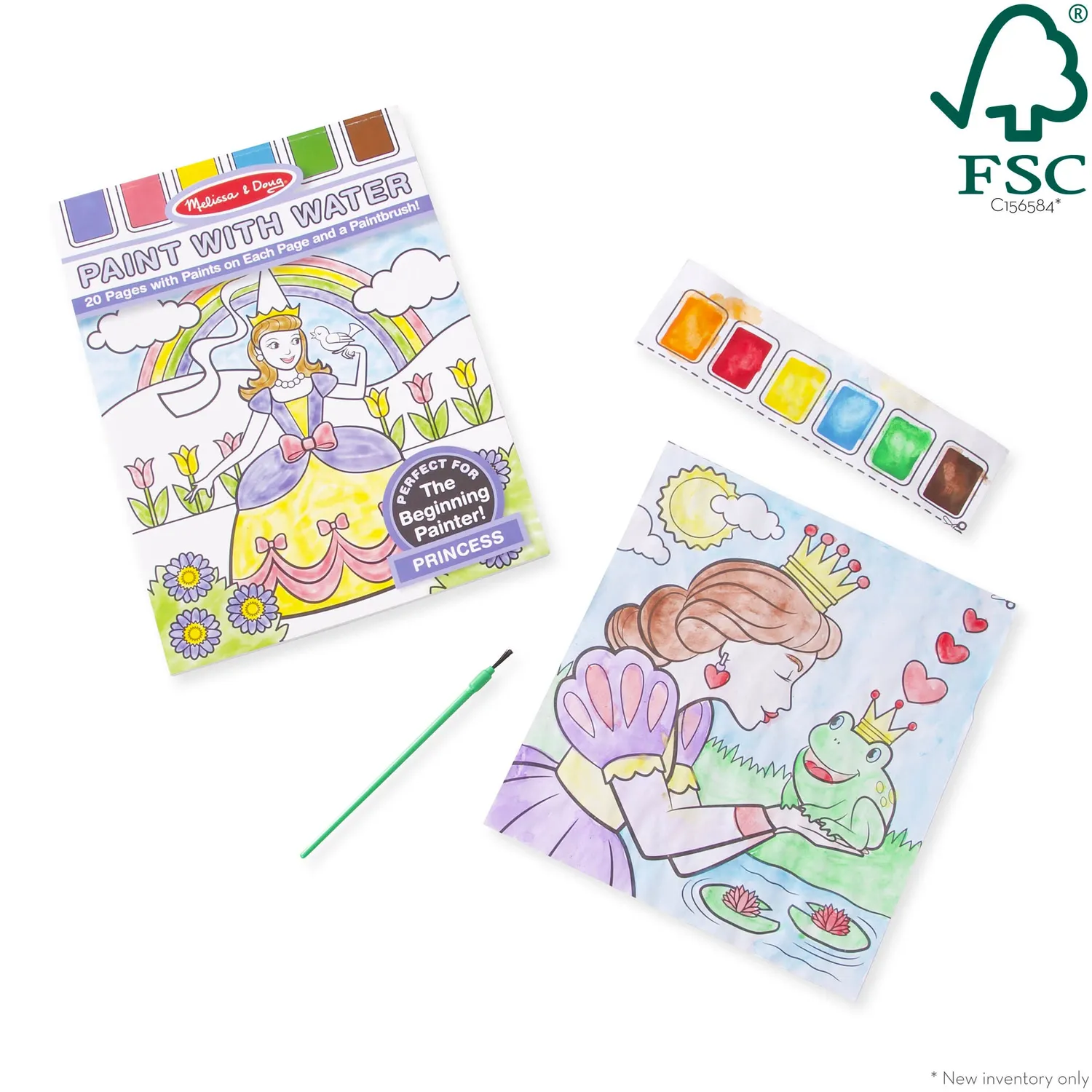 Melissa & Doug Paint With Water Malbuch Prinzessin inkl Pinsel
