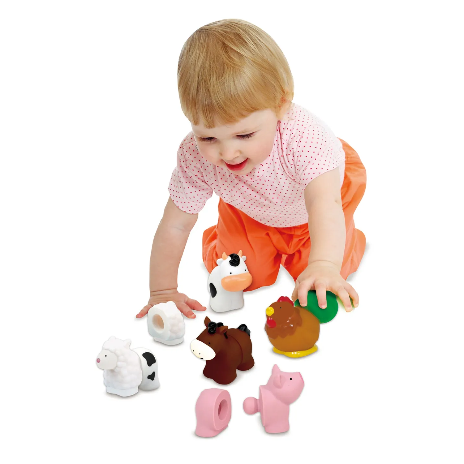 Melissa and Doug Pop Blocks Farm Animals Stecktiere 10-teilig Baby