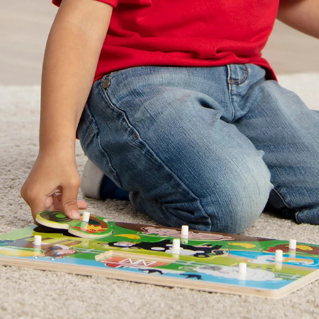 Melissa & Doug Farm Steckpuzzle Holz 8 Teile Bauernhof