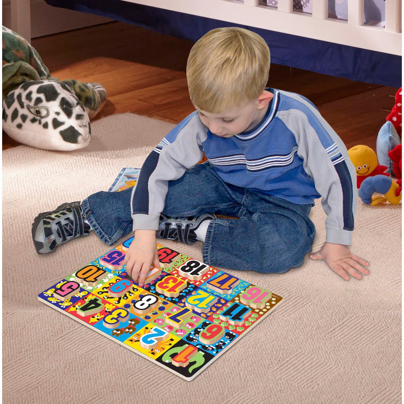 Melissa & Doug Jumbo Numbers Holzpuzzle Zahlen 1-20 20 Teile