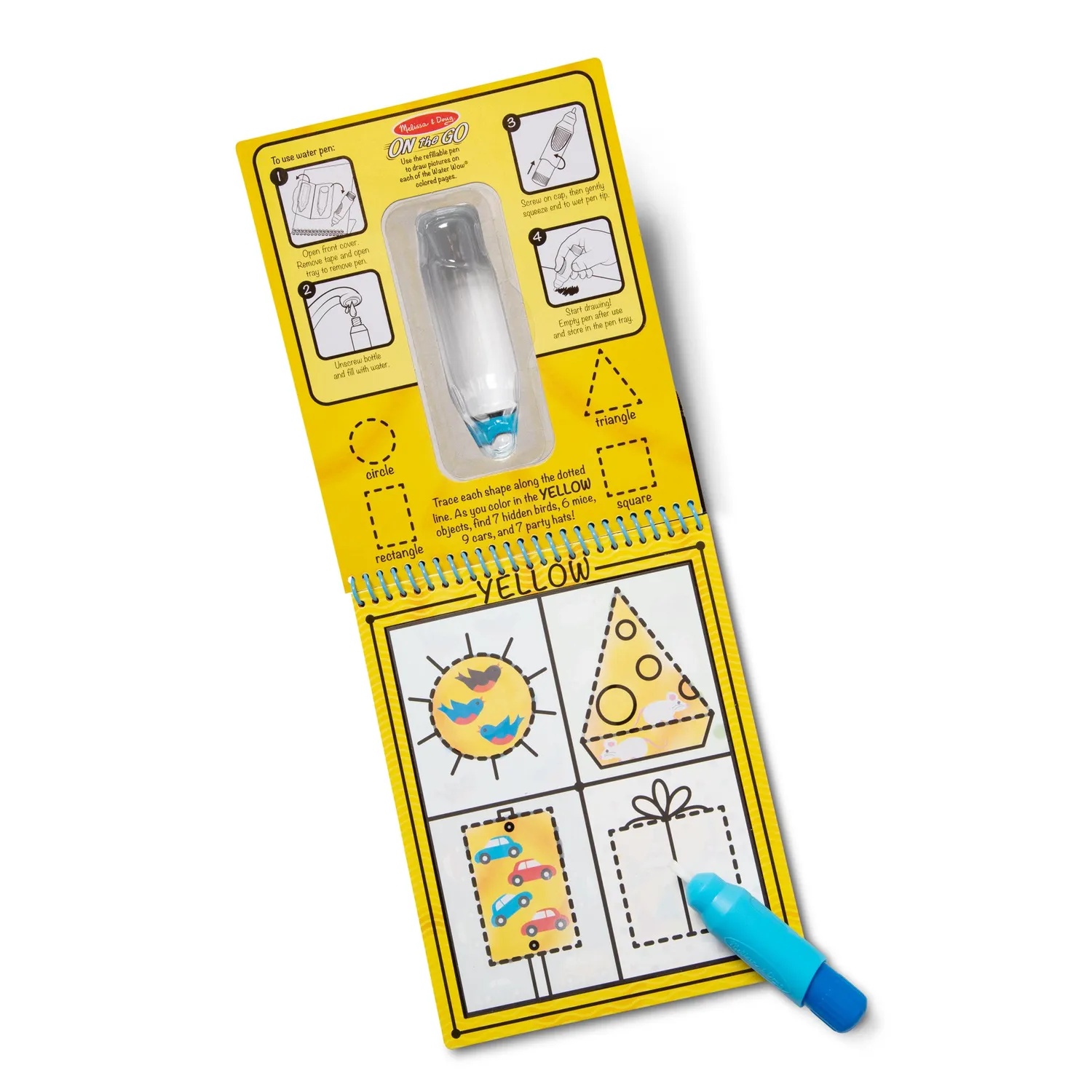 Melissa & Doug Water Wow! Malbuch Farben Formen Wasserstift