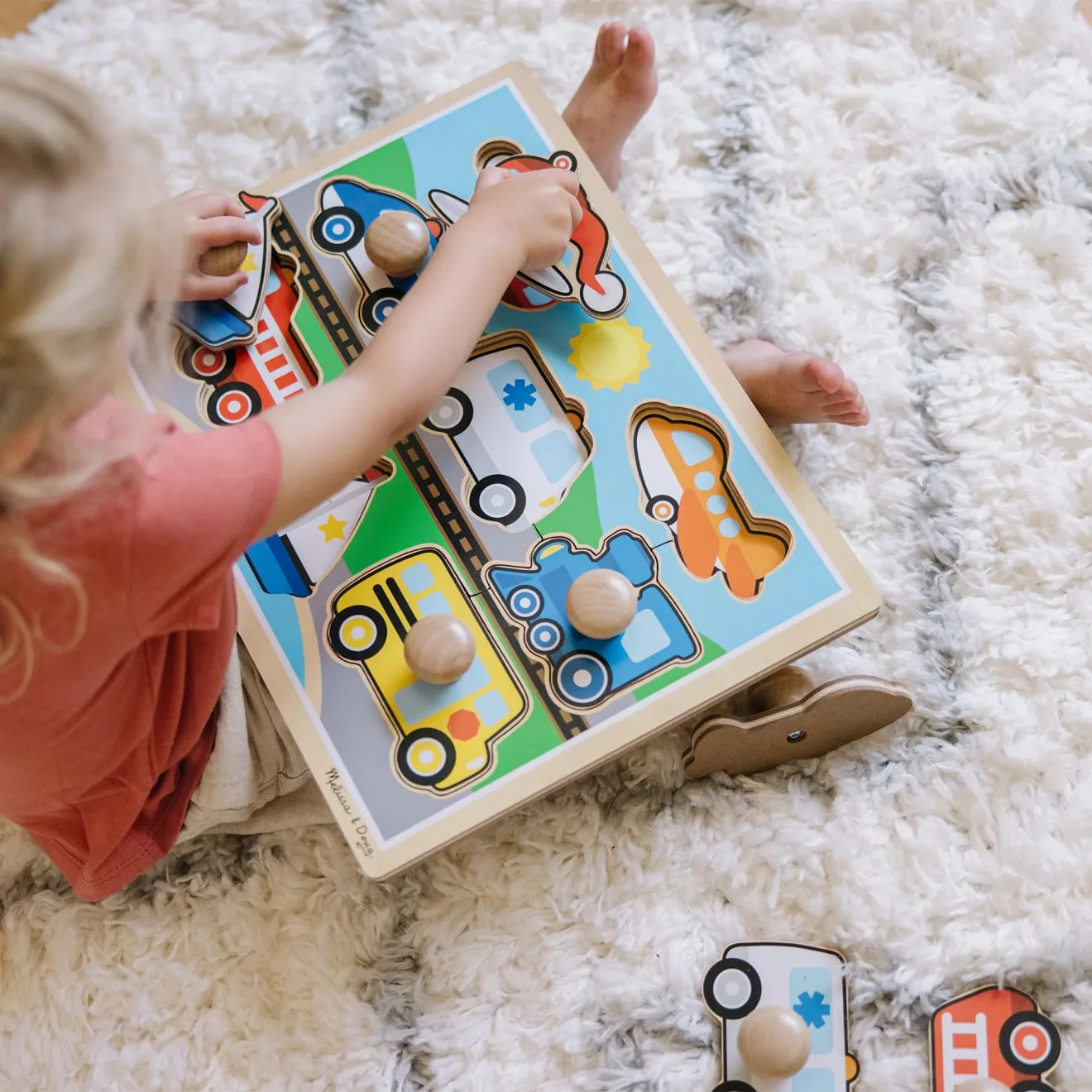 Melissa & Doug Vehicles Jumbo Knob Puzzle Holz 8-tlg