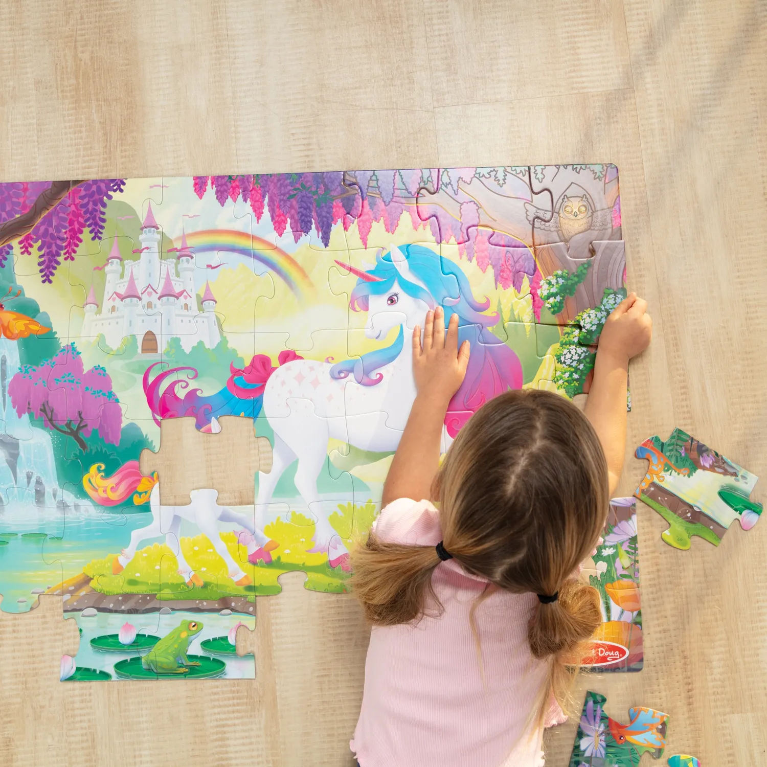 Melissa & Doug Glow-in-the-Dark Unicorn Bodenpuzzle 48 Teile leuchtend