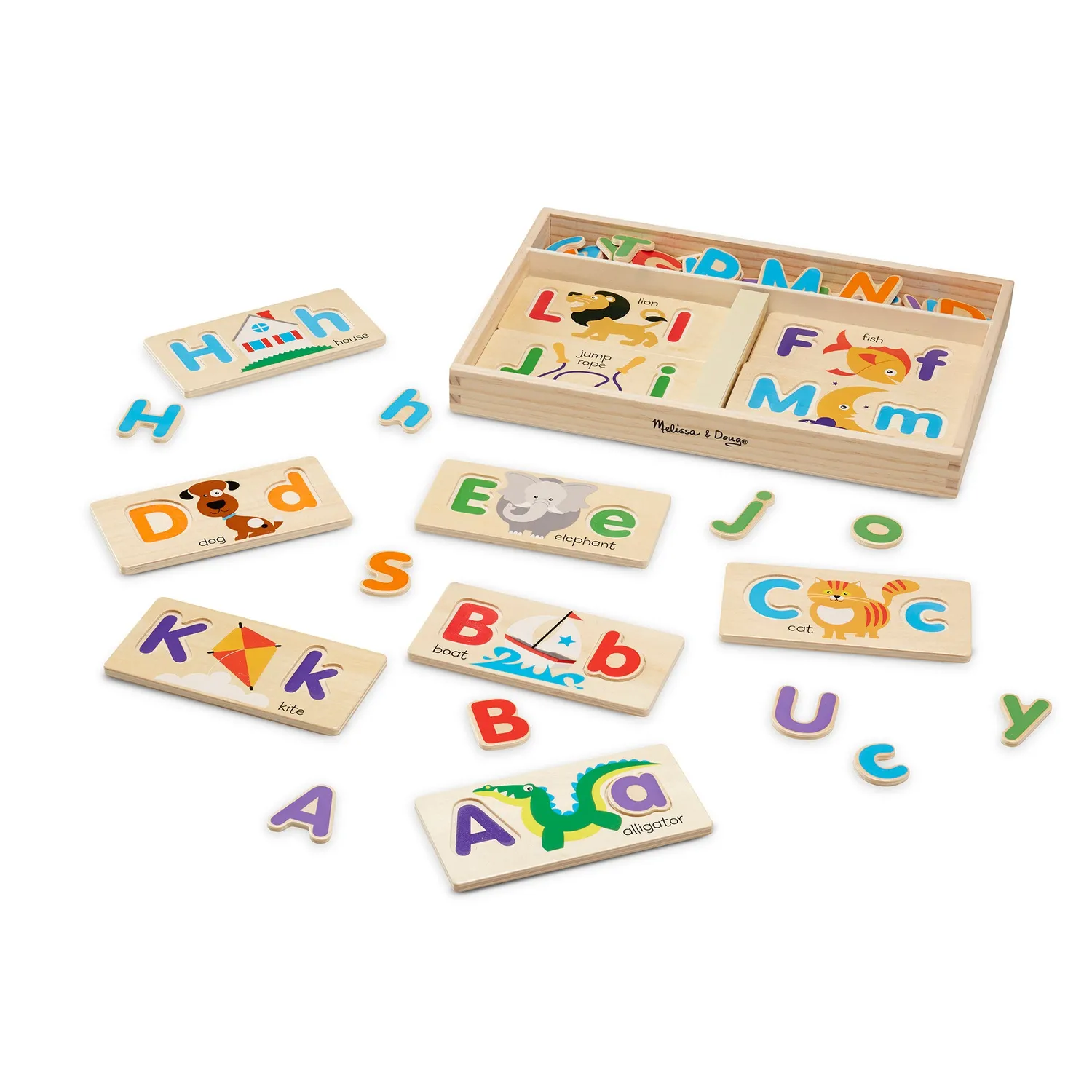 Melissa & Doug ABC Picture Boards Lerntafeln Holz Buchstaben