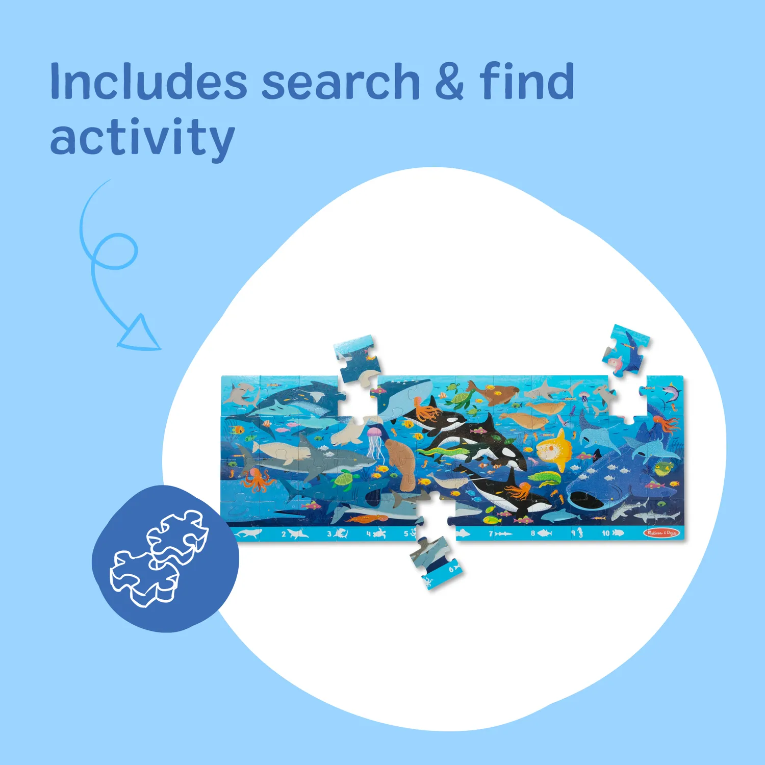 Melissa & Doug Beneath the Waves Bodenpuzzle 48 Teile Meer