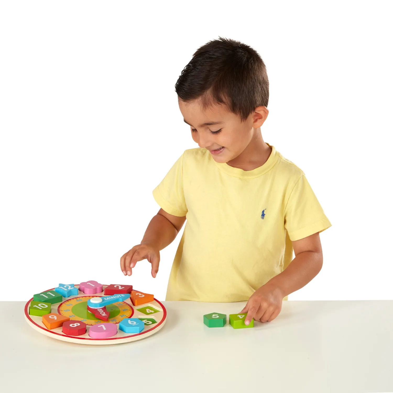 Melissa & Doug Shape Sorting Clock Lernuhr Holz Farben