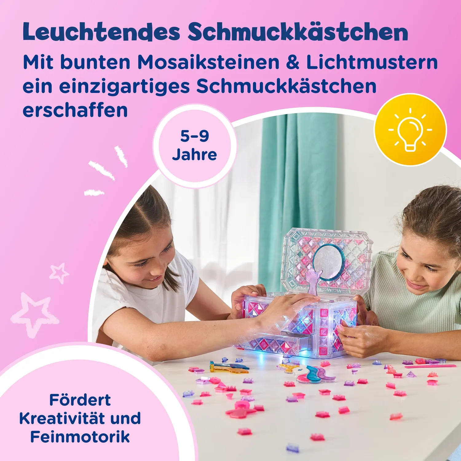VTech Mosaic Magic Lights Schmuckkästchen 210 Steine Musik