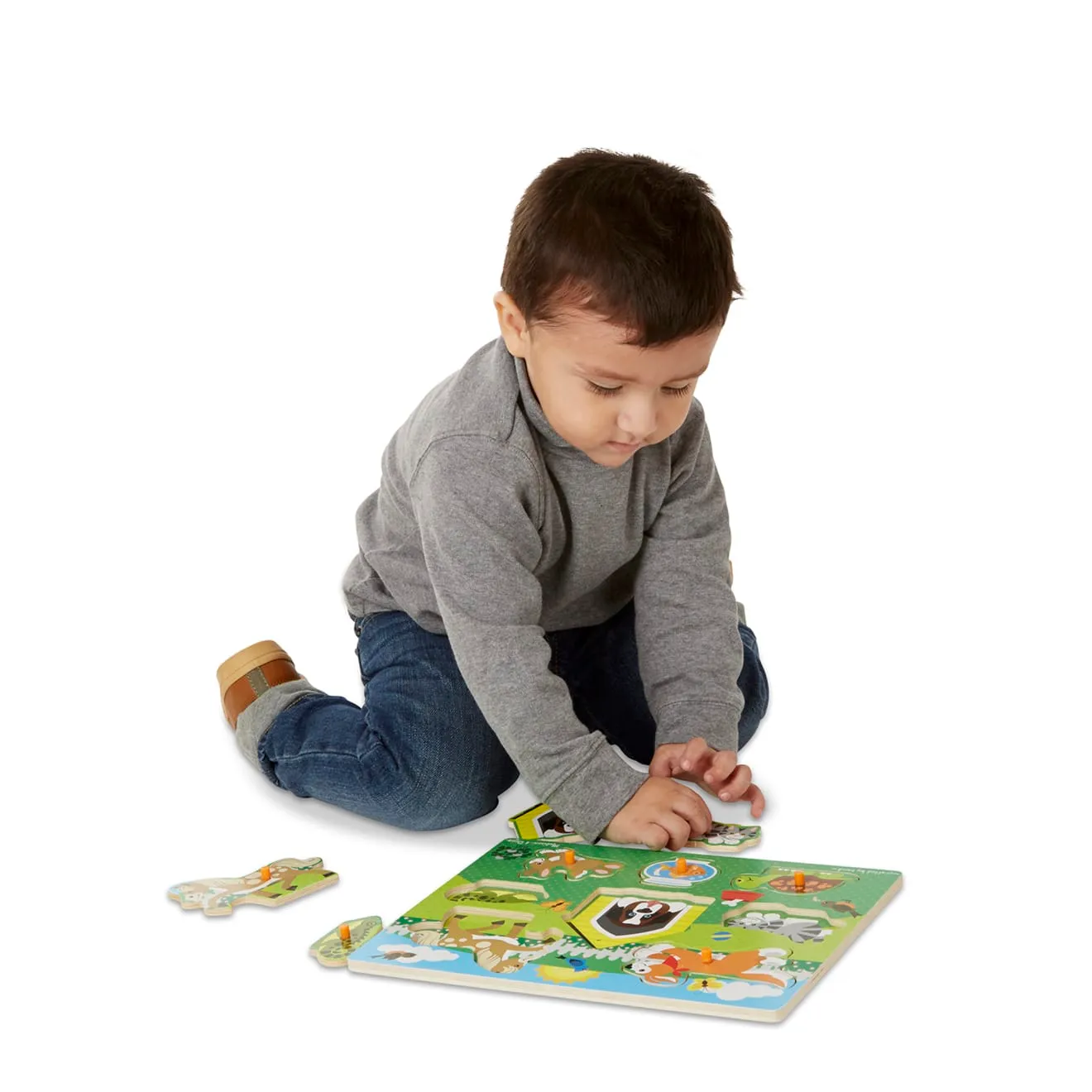 Melissa & Doug Pets Steckpuzzle Holz 8 Teile Haustiere