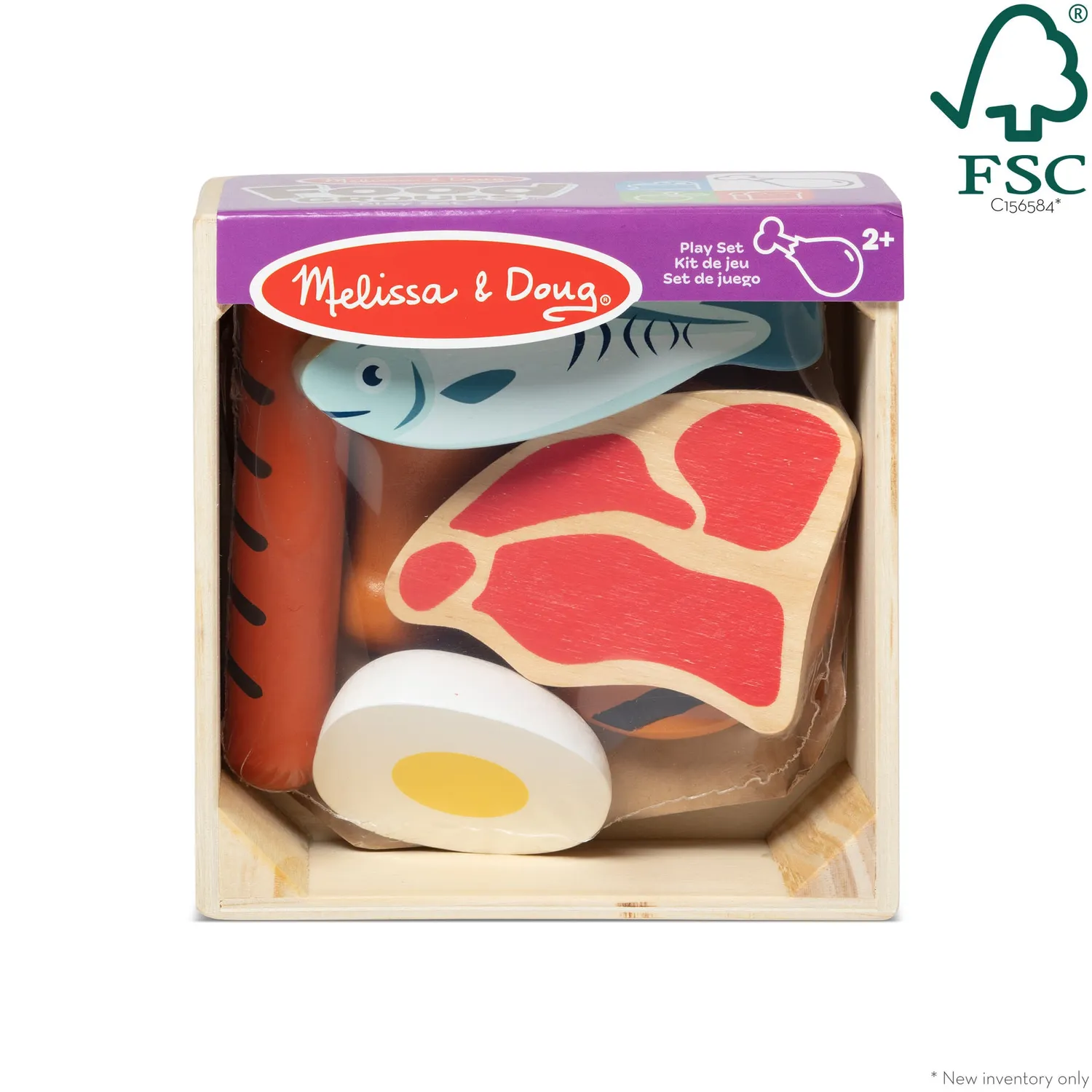 Melissa & Doug Food Groups Spielessen Protein Holz 6-teilig