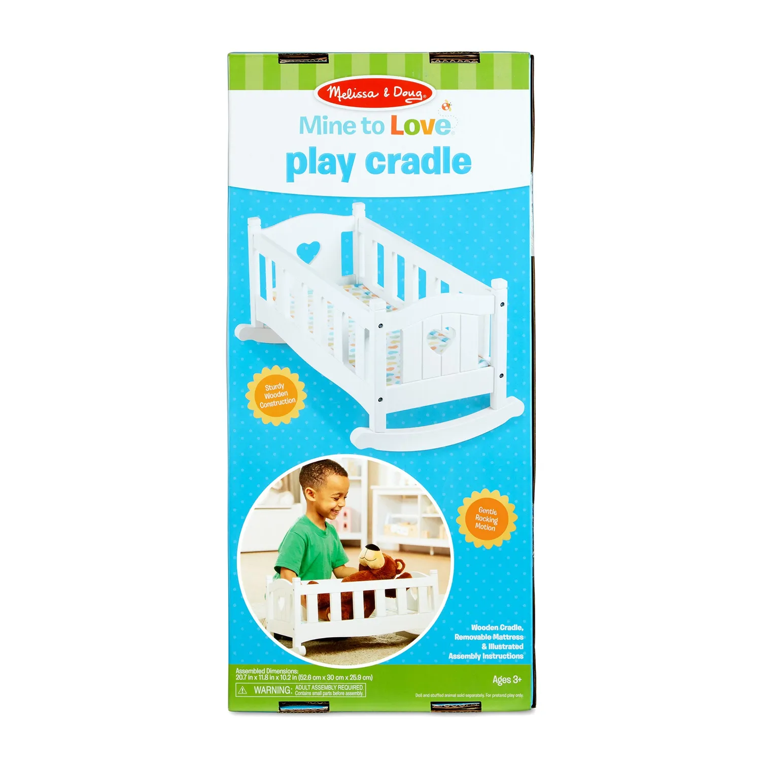Melissa & Doug Mine to Love Puppenwiege Holz Weiß
