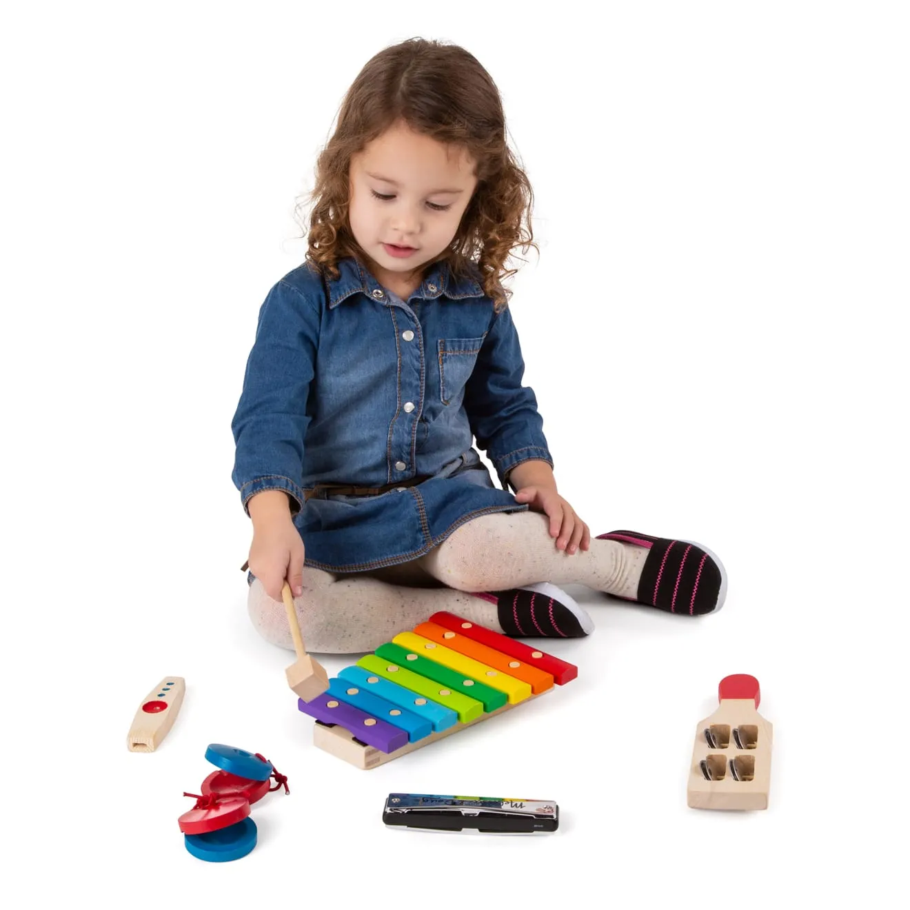 Melissa & Doug Band-in-a-Box Musikinstrumente Set Holz 5-tlg