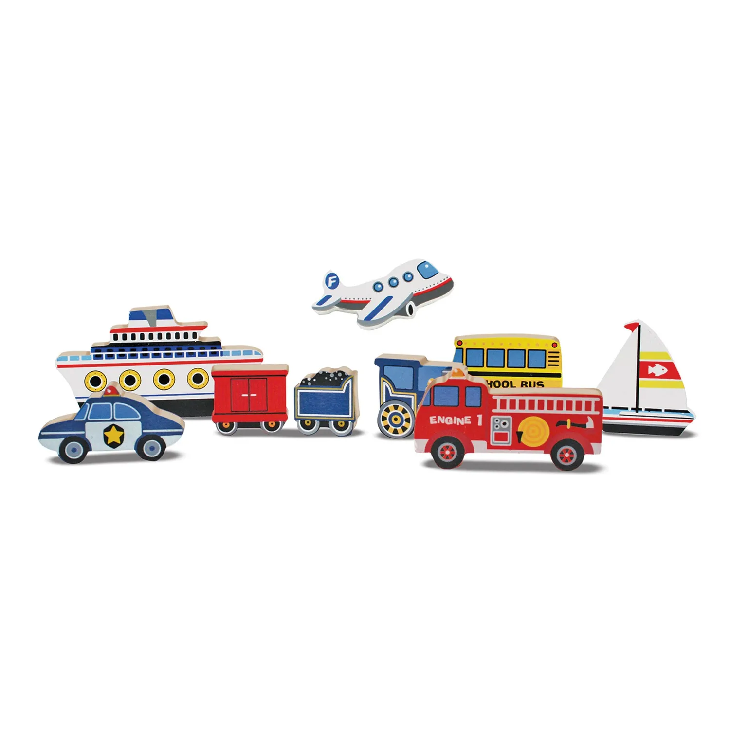 Melissa & Doug Vehicles Chunky Puzzle Holzpuzzle 9 Teile Fahrzeuge