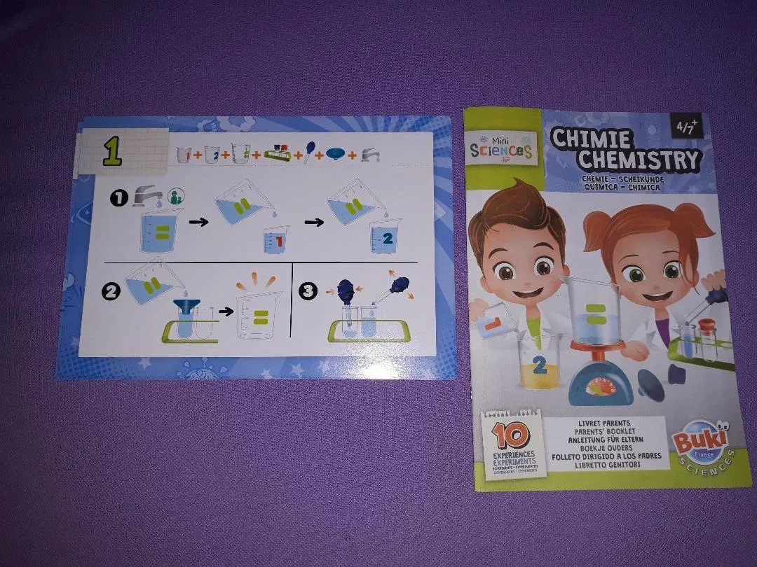 Buki Mini Sciences 9002 Chemie Experimentierkasten blau
