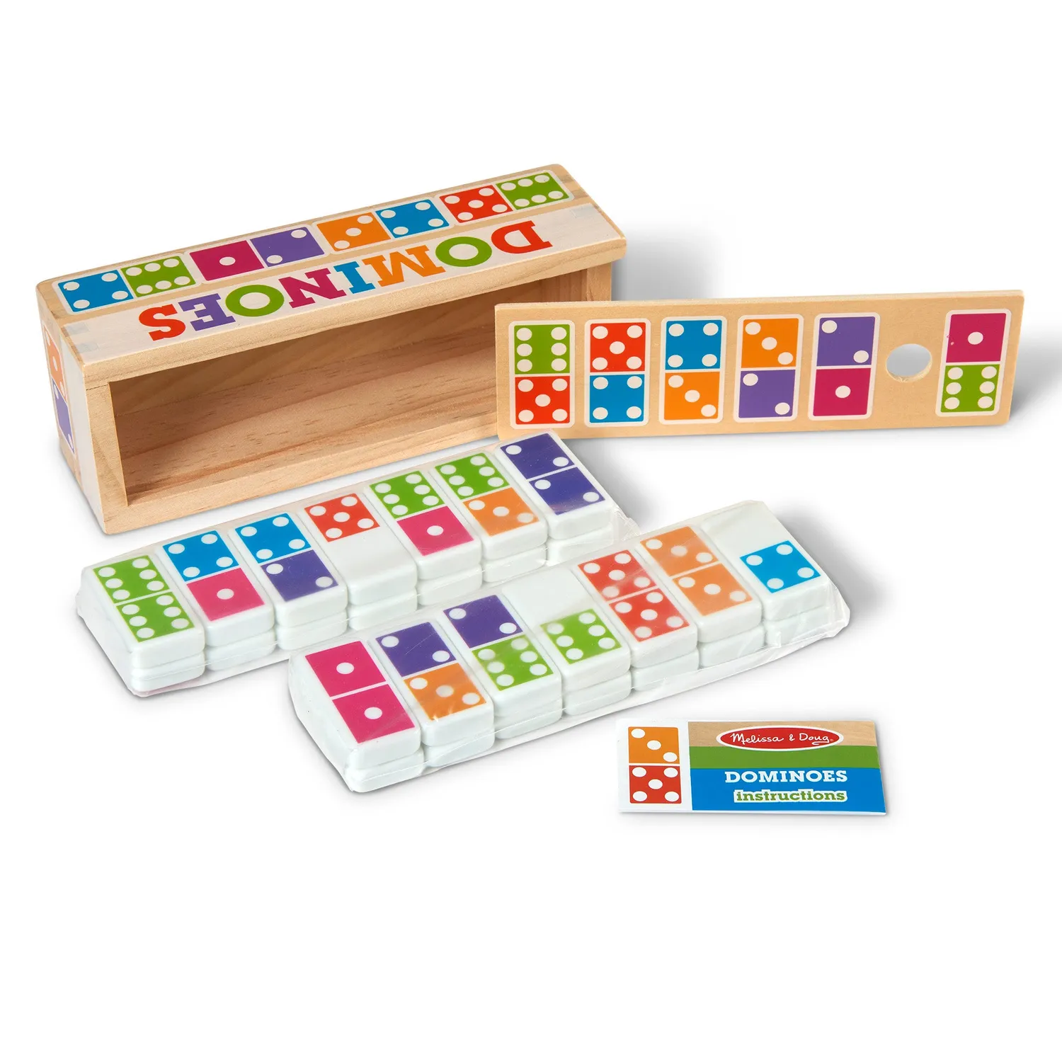 Melissa & Doug Dominoes Dominospiel Holz 28 Steine