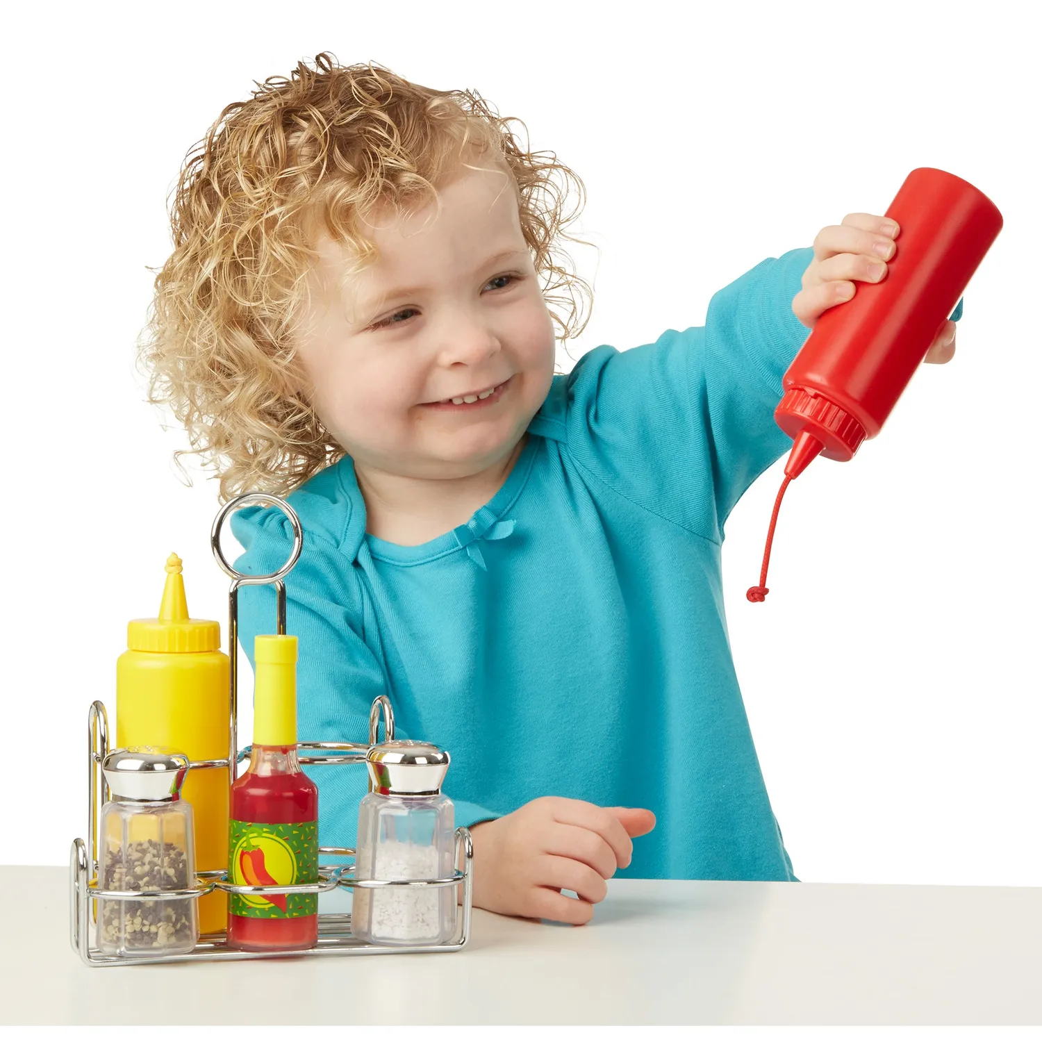 Melissa & Doug Condiments Spielset Spielküche 6-tlg Metallkorb