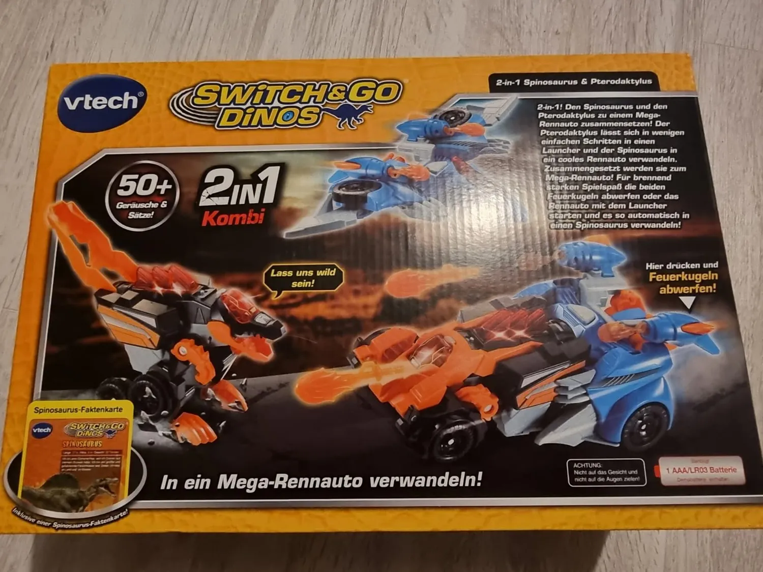 VTech Switch and Go Dinos Spinosaurus Spielzeug 2in1 mit Sound