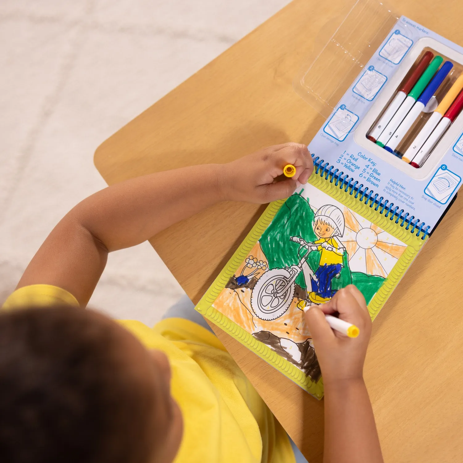 Melissa & Doug Color By Numbers Blue Malbuch 12 Bilder mit Filzstiften