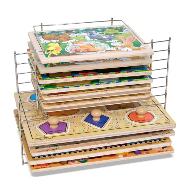Melissa & Doug Deluxe Wire Puzzle Rack Aufbewahrung Metall