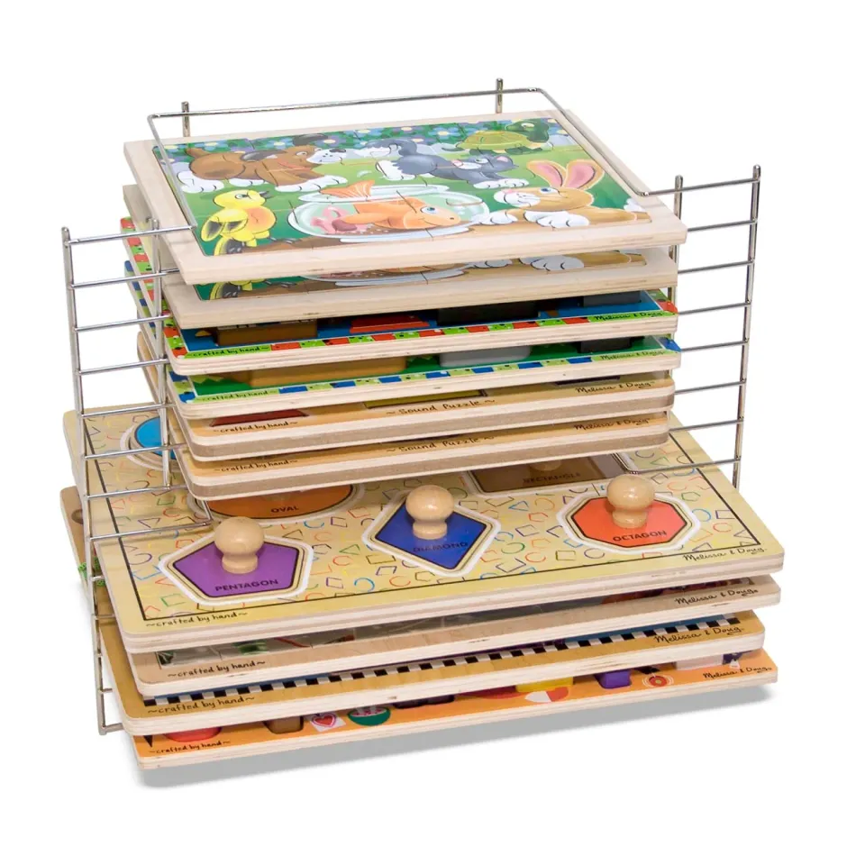 Melissa & Doug Deluxe Wire Puzzle Rack Aufbewahrung Metall