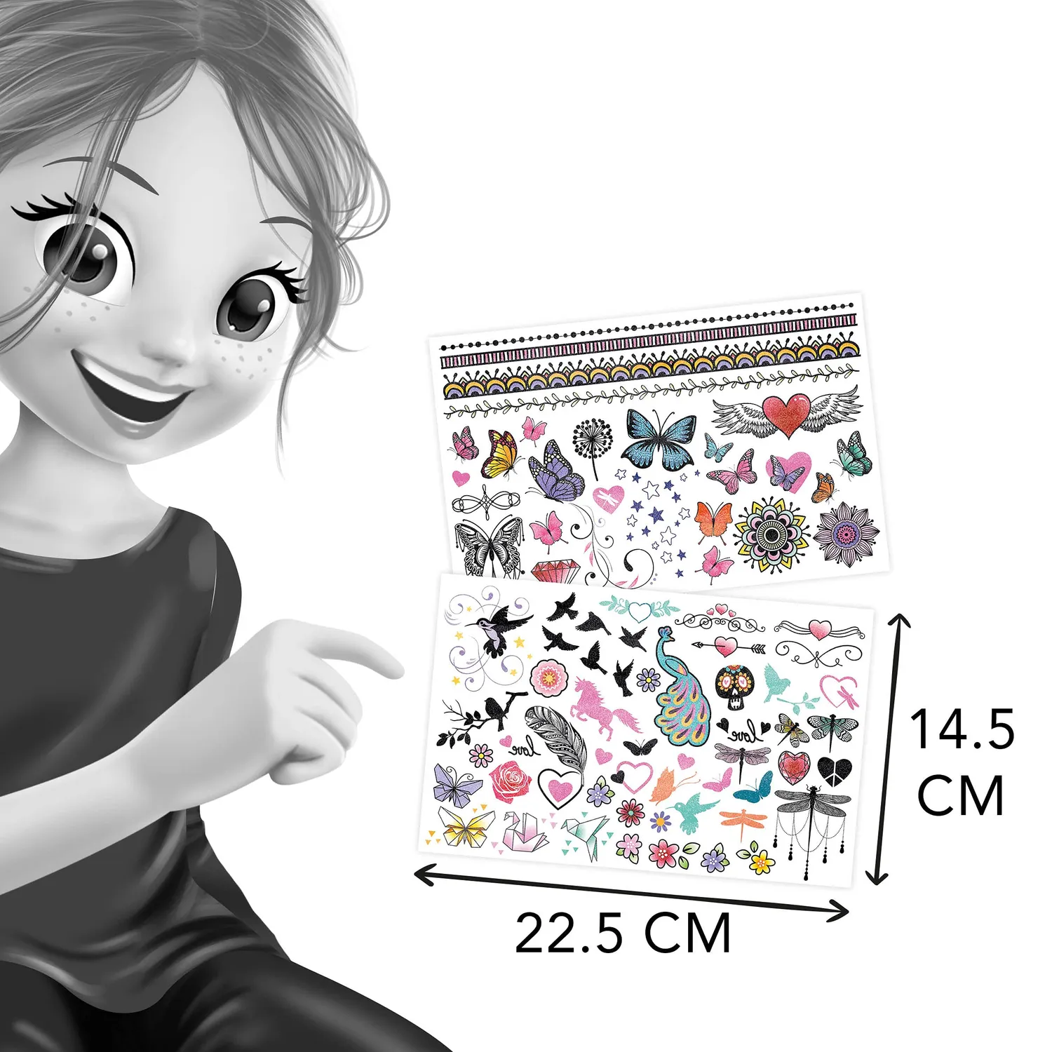 Buki TA004 Tattoos Glitzer Mädchen 75 Stück